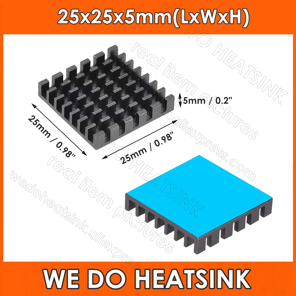 25x25x5mm Black Heatsink With  - Aluminium Extrusion ulasan dan harga