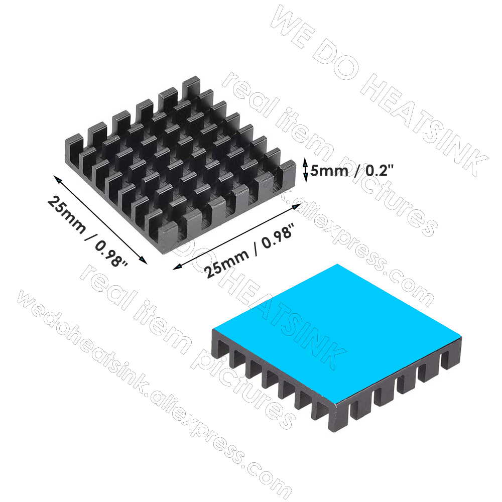 25x25x5mm Black Heatsink With  - Aluminium Extrusion ulasan dan harga