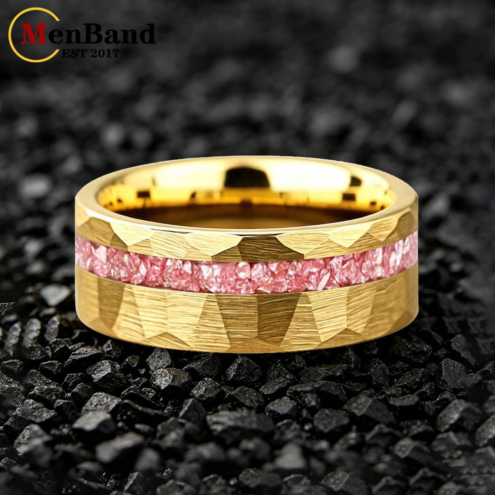 New 6/8mm Gold Hammered Weddin - Coupling 8Mm ulasan dan harga
