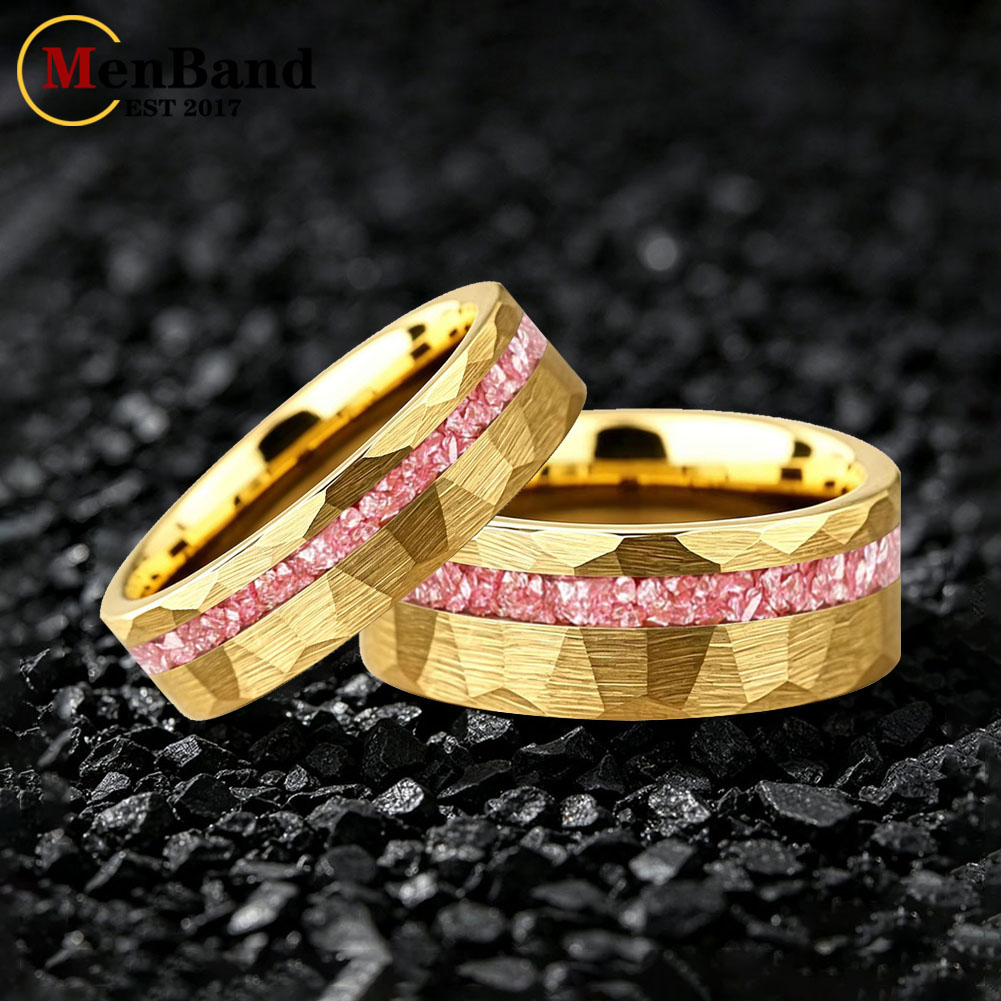 New 6/8mm Gold Hammered Weddin - Coupling 8Mm ulasan dan harga