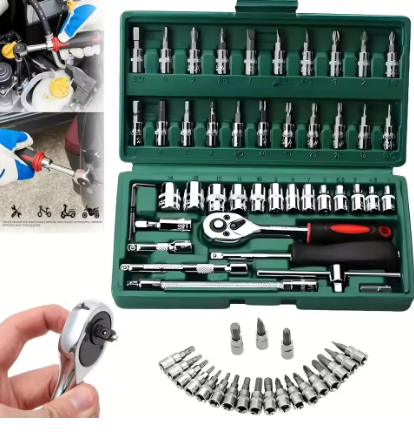 46pc Drive Socket Set 1/4 inch - Cnc Bits ulasan dan harga