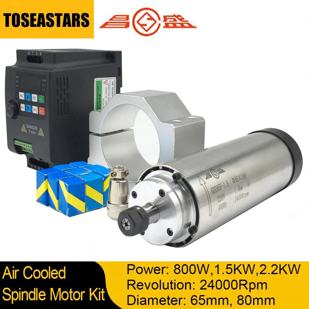 800W 1.5KW 2.2KW CNC Air Coole - Water Cooled Spindle ulasan dan harga