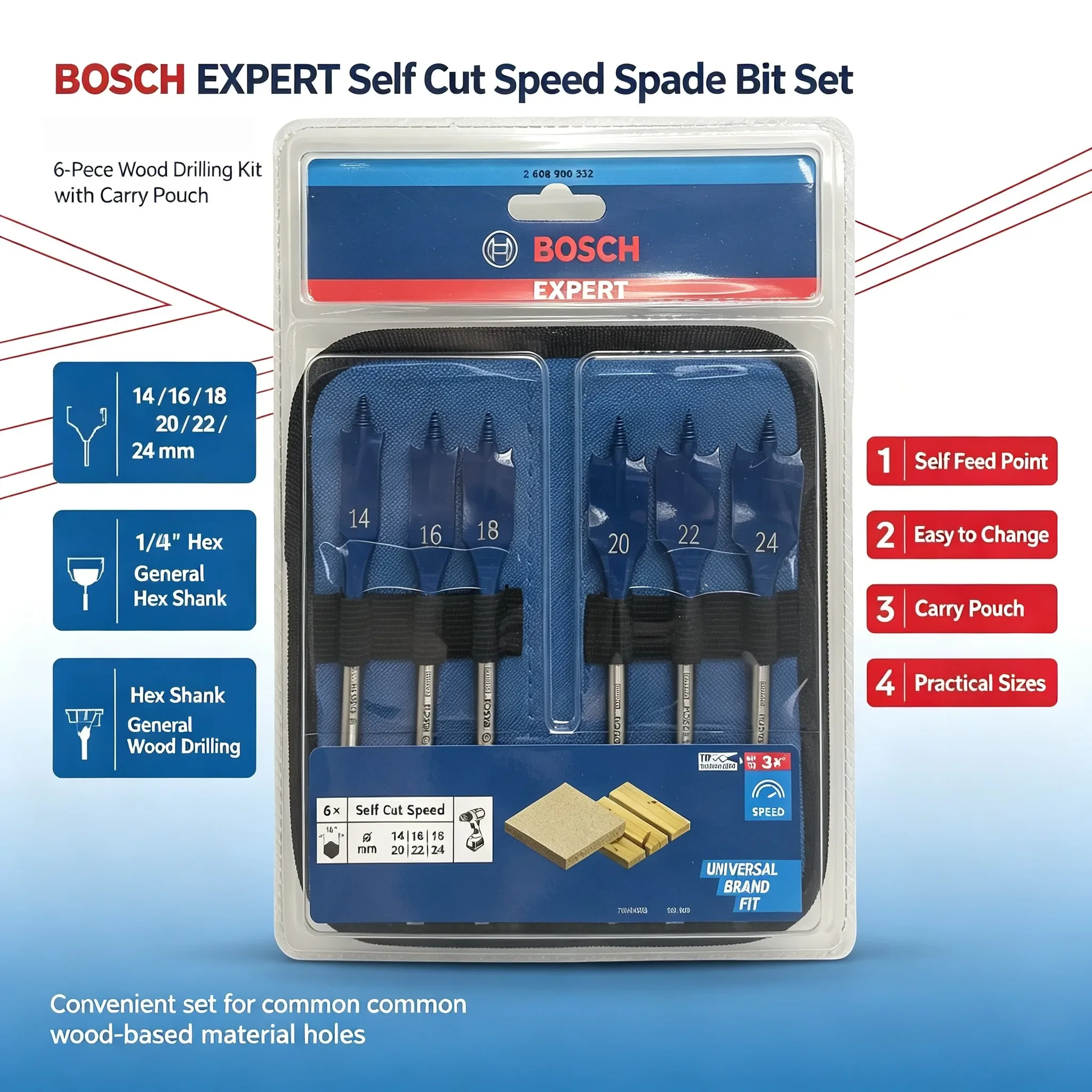 Bosch Expert 2608900332 Self-F - Drill Bit Set ulasan dan harga